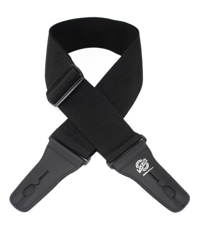 Lock-it Straps 3" Poly Guitar Strap, Black