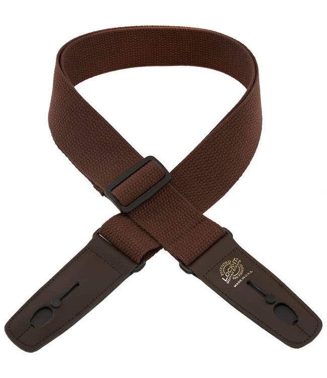 Lock-it Straps 2" Cotton Guitar Strap, Brown