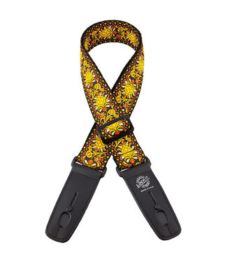 Lock-It Straps Lock-it Straps 2" Retro Vintage Jaquard Guitar Strap, Lemon Chill
