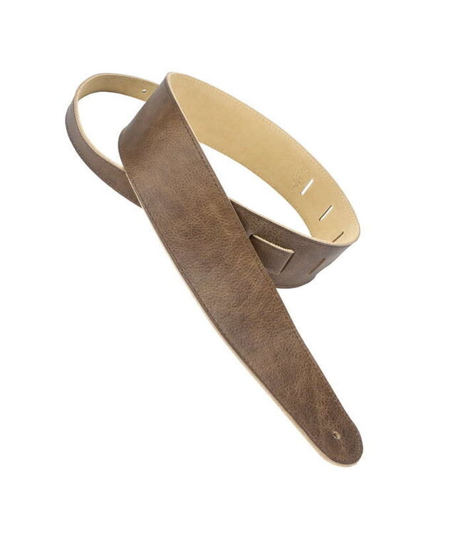 Henry Heller 2.5" Capri Leather Guitar Strap, Burnished Brown