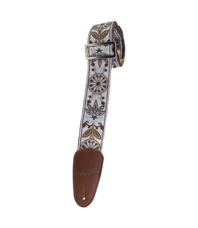 Henry Heller 2" Vintage Deluxe Jaquard Guitar Strap, Brown Blossom