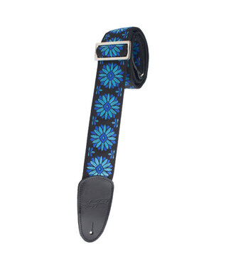 Henry Heller Henry Heller 2" Vintage Deluxe Jaquard Guitar Strap, Blue & Black