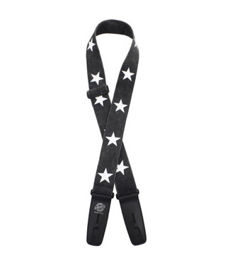 Lock-It Straps Lock-it Straps 2" Cotton Guitar Strap, Black Star