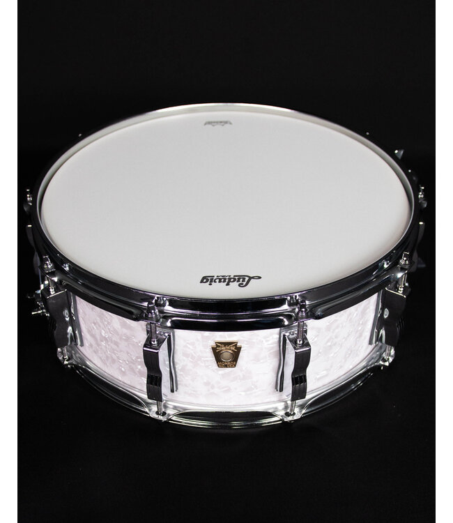 Ludwig 5" x 14" Classic Maple Snare Drum, White Marine Pearl