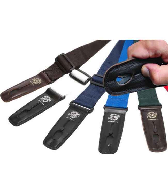 Lock-it Straps 2" Cotton Guitar Strap, Black Star