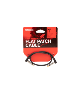 D'Addario D'Addario Flat Patch Cable, 1ft Right Angle, Single PK