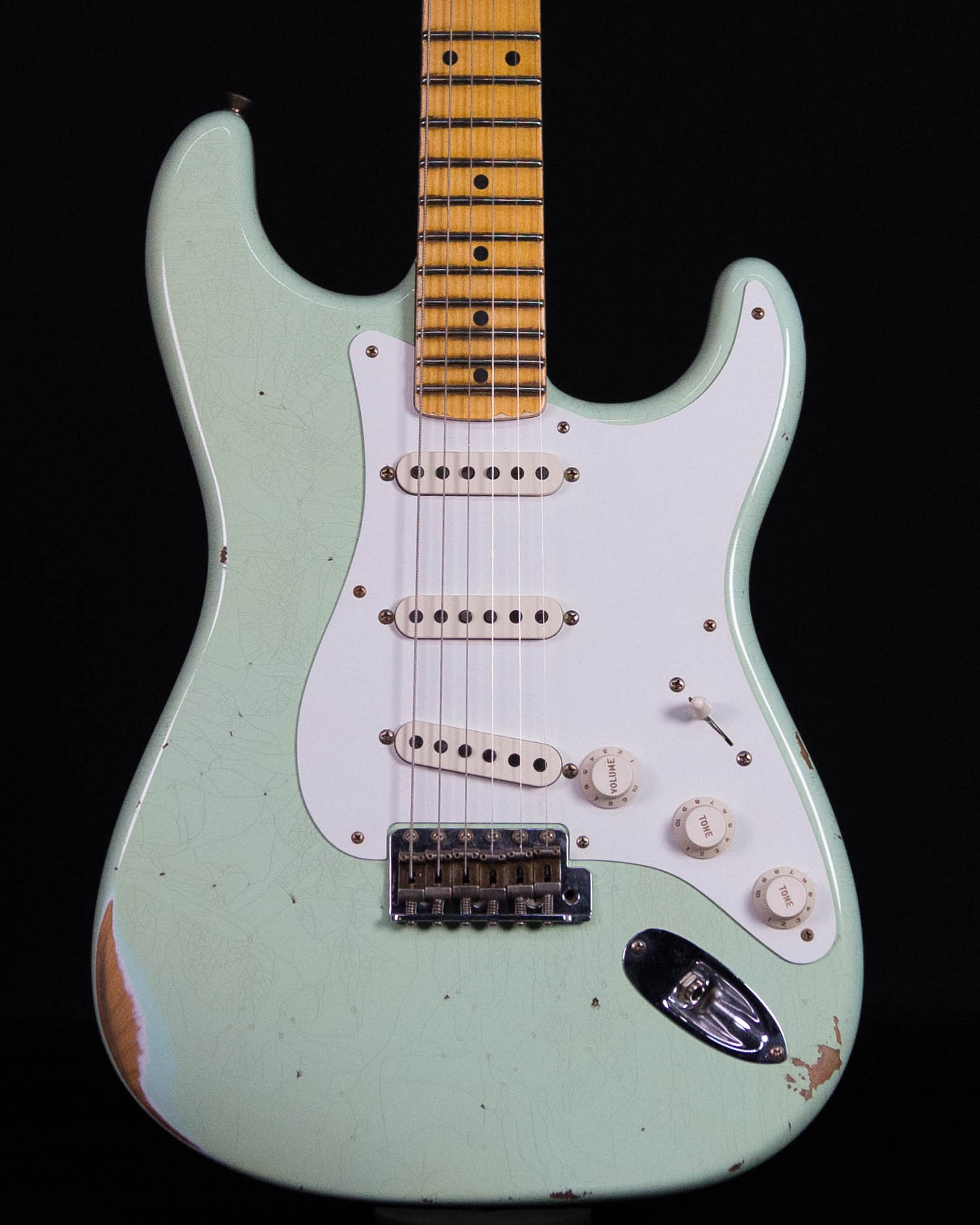 ギター Fender customshop 70s stratocaster relic Fender CS '58 Stratocaster Relic, Super Faded Aged Surf Green