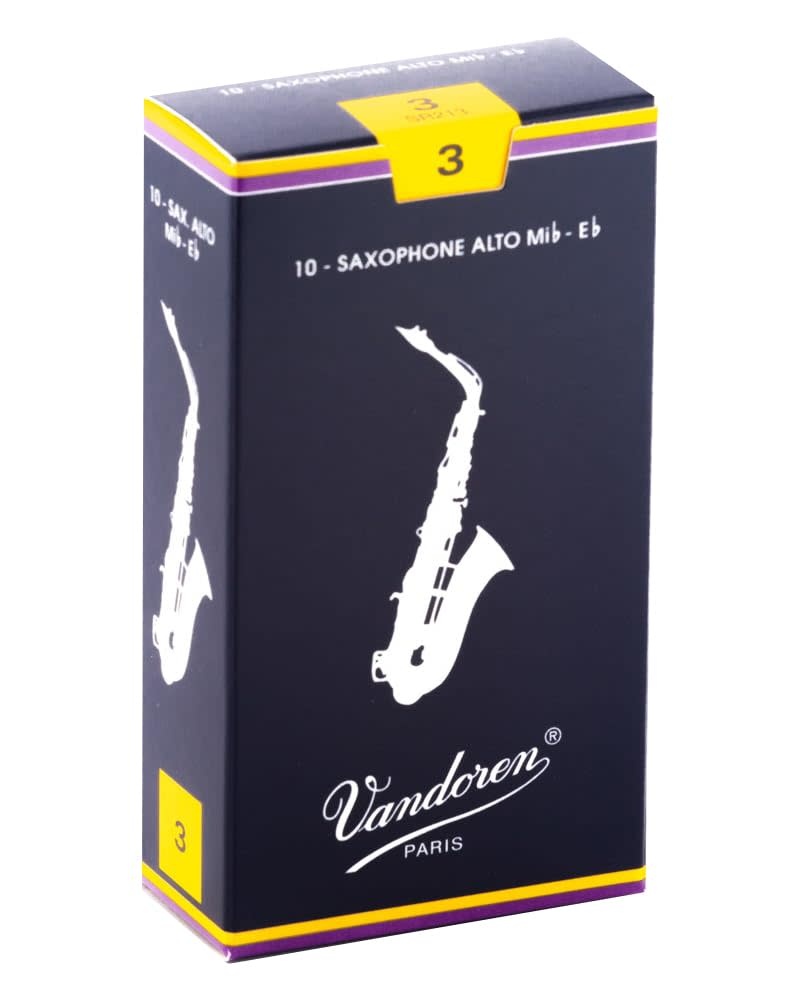 Vandoren Traditional Alto Sax Reeds #3 10ct Box - Sims Music