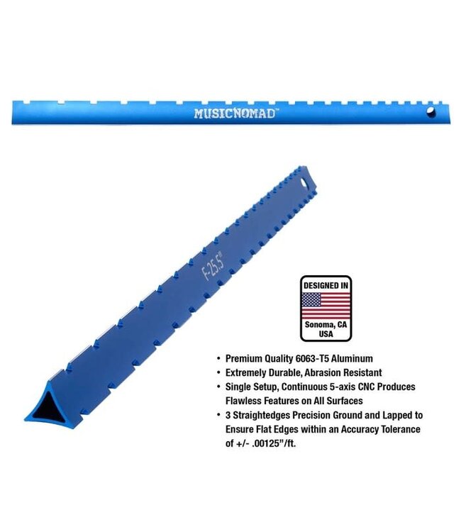 Music Nomad Tri-Beam 3 'n 1 Dual Notched Straightedge & Precision Straightedge