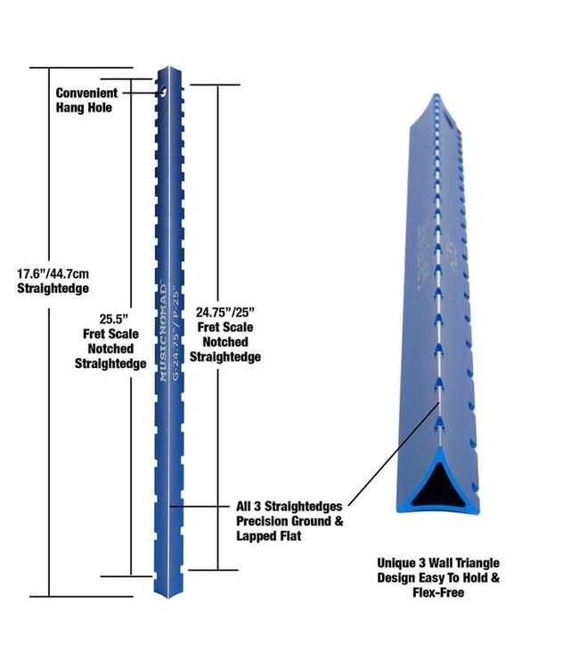 Music Nomad Tri-Beam 3 'n 1 Dual Notched Straightedge & Precision Straightedge