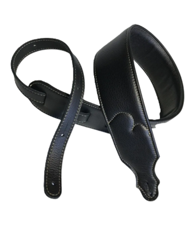 Franklin 2.5" Premium Padded Strap, Black/Natural Stitching