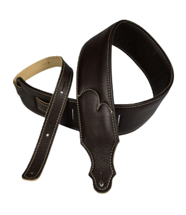 Franklin 2.5" Premium Padded Strap, Chocolate/Natural Stitching