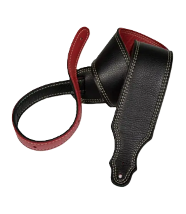 Franklin 2.5" Premium Leather Reversible Strap, Black/Red
