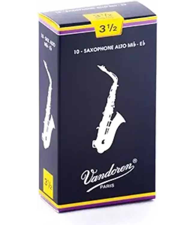 Vandoren Traditional Alto Sax #3.5 Reed, 10box
