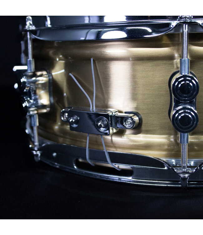 PDP 5" x 14" 1.2mm Natural Satin Brushed Brass w/ Chrome Hardware
