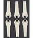 Allparts Plastic Bridge Pins, White with Black Dot, 6pc