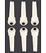 Allparts Plastic Bridge Pins, White with Black Dot, 6pc