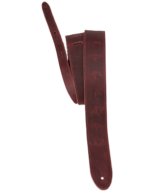 PRS PRS 2" Reversible Garment Leather & Suede Birds Strap, Oxblood