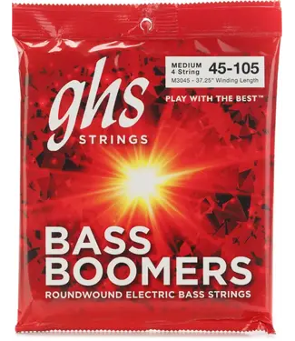 GHS GHS M3045 Bass Boomers 4-String Bass Set, Long Scale 45-105