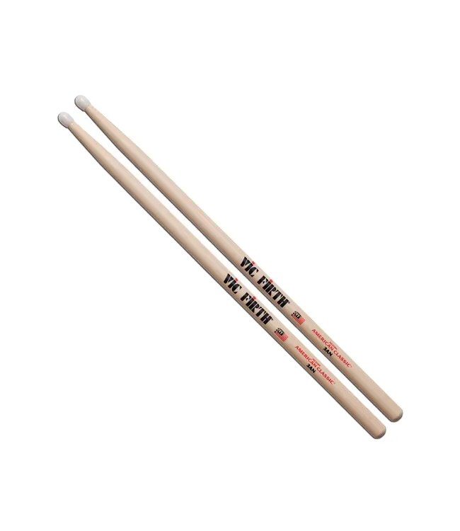 Vic Firth 3AN 3A American Classic Drum Sticks, Nylon Tip