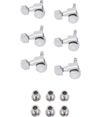 Fender Fender Locking Strat/Tele Staggered Tuning Machines, Left-Handed Polished Chrome (6)