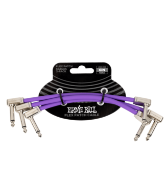 Ernie Ball Ernie Ball 6" Flex Patch Cable 3-Pack - Purple