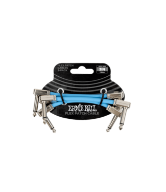 Ernie Ball Ernie Ball 3" Flex Patch Cable 3-Pack - Blue