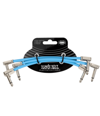 Ernie Ball Ernie Ball 6" Flex Patch Cable 3-Pack - Blue