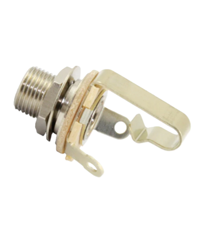 Allparts Switchcraft® Long Thread 1/4" Mono Input Jack. Nickel