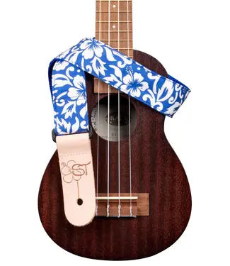Kala Kala 1.5" Blue Hibiscus Ukulele Strap