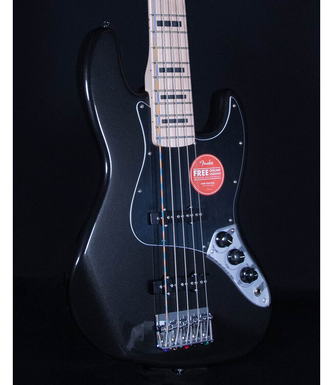Squier Affinity Series Active Jazz Bass V, Maple FB, Black Metallic