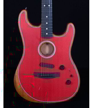 Fender Fender American Acoustasonic Strat, Ebony FB, Dakota Red - Blem