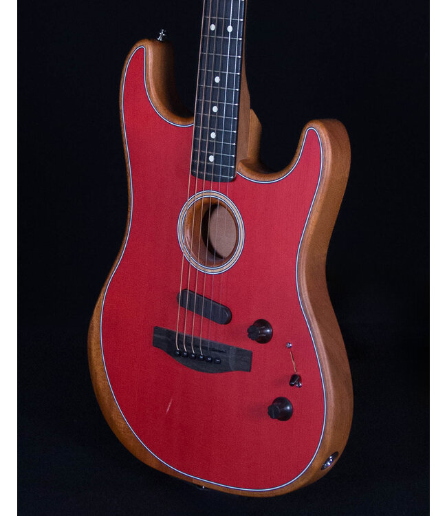 Fender American Acoustasonic Strat, Ebony FB, Dakota Red - Blem