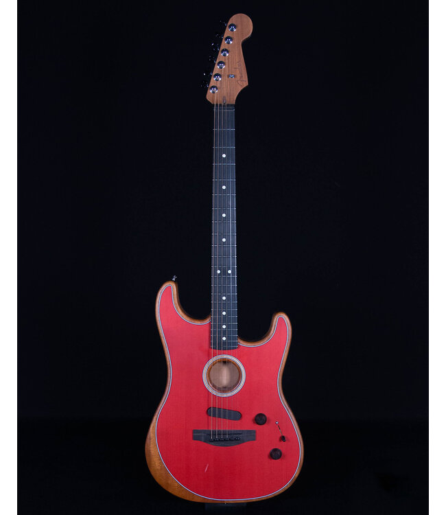 Fender American Acoustasonic Strat, Ebony FB, Dakota Red - Blem