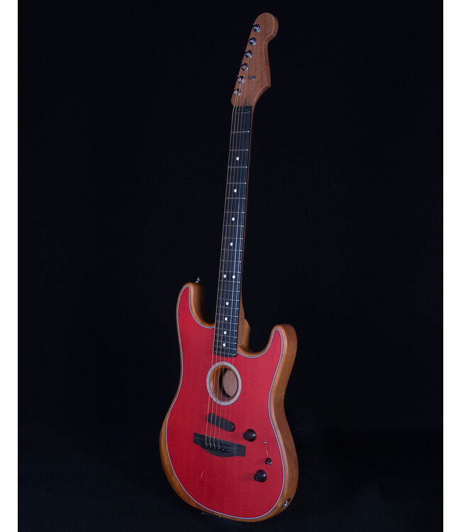 Fender American Acoustasonic Strat, Ebony FB, Dakota Red - Blem