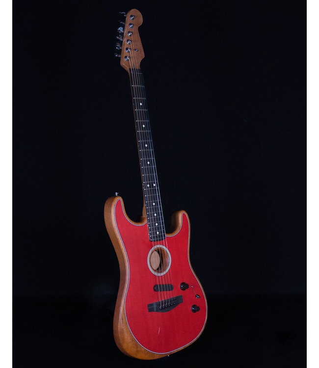 Fender American Acoustasonic Strat, Ebony FB, Dakota Red - Blem