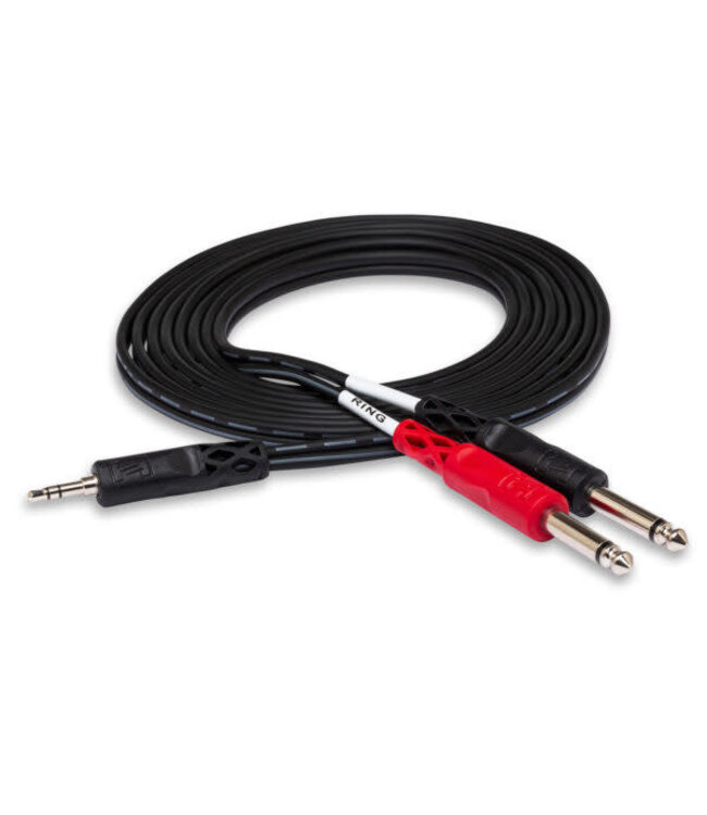 Hosa CMP-159 Stereo Breakout Cable, 3.5mm TRS to Dual 1/4" TS - 10 Foot