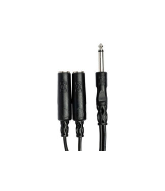 Hosa Hosa YPP-111 Y Cable, 1/4" TS to Dual 1/4" TSF - 6"