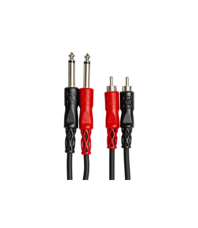 Hosa CPR-201 Stereo Interconnect Cable, Dual 1/4" TS to Dual RCA - 1M
