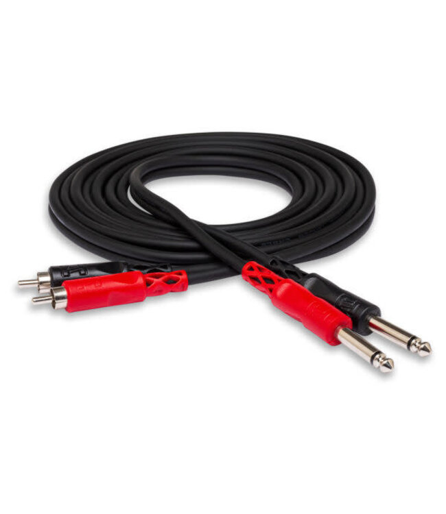 Hosa CPR-201 Stereo Interconnect Cable, Dual 1/4" TS to Dual RCA - 1M