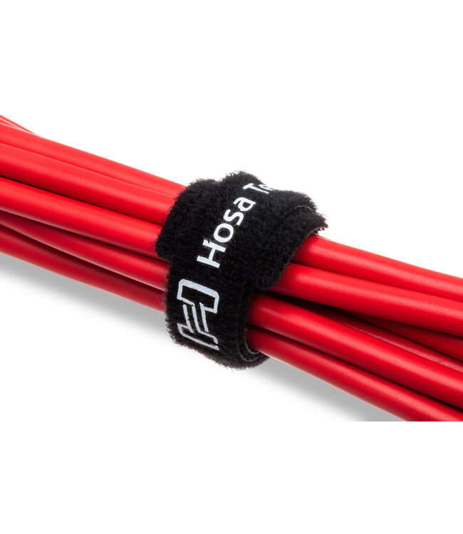 Hosa WTI-508 Black Hook & Loop Cable Tie, 0.5 in x 8 in - 50pc