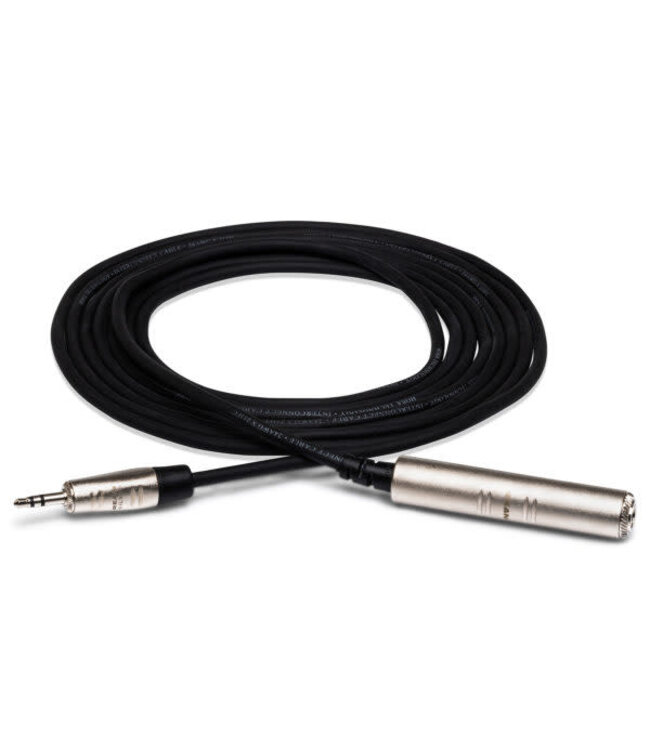 Hosa HXSM-010 Pro Headphone Adaptor Cable, REAN 1/4" TRS to 3.5 mm TRS - 10 Foot