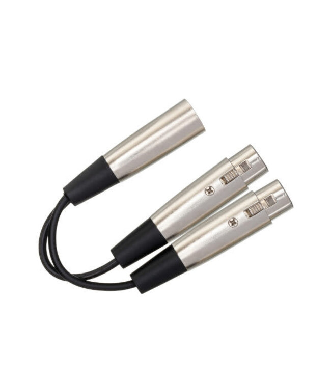 Hosa YXF-119 Y Cable, Dual XLR3F to XLR3M - 6"