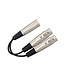 Hosa YXF-119 Y Cable, Dual XLR3F to XLR3M - 6"