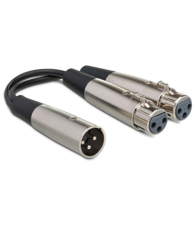 Hosa YXF-119 Y Cable, Dual XLR3F to XLR3M - 6"
