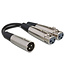Hosa YXF-119 Y Cable, Dual XLR3F to XLR3M - 6"