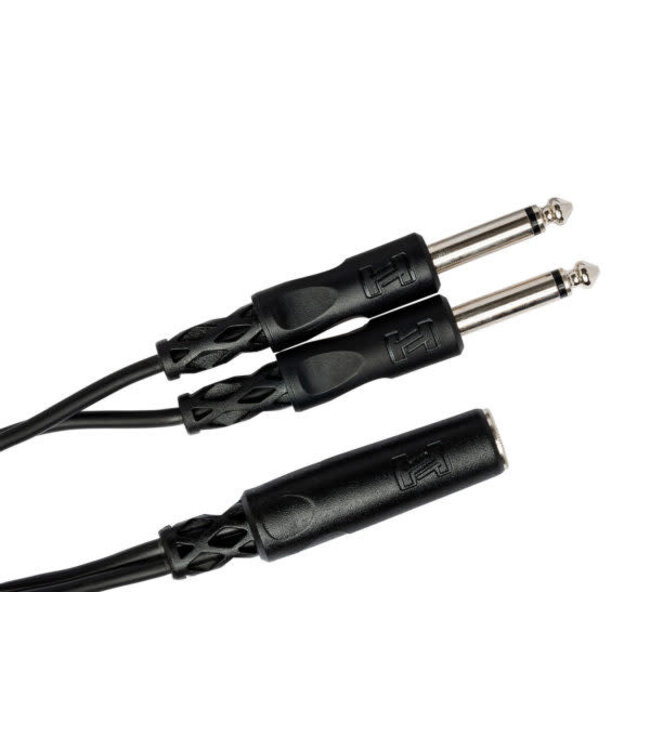 Hosa YPP-106 Y Cable, 1/4" TSF to Dual 1/4" TS - 6"