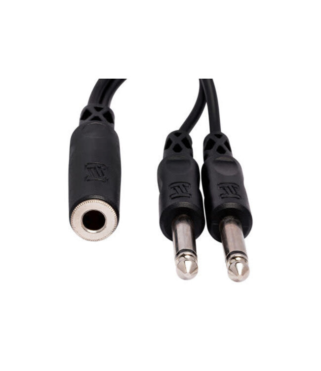 Hosa YPP-106 Y Cable, 1/4" TSF to Dual 1/4" TS - 6"