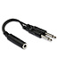 Hosa YPP-106 Y Cable, 1/4" TSF to Dual 1/4" TS - 6"