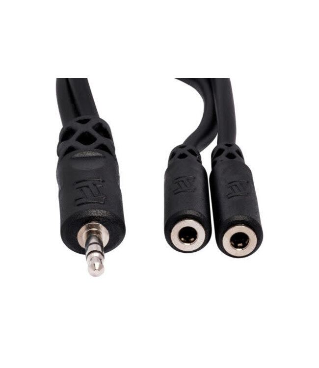 Hosa YMM-232 Y Cable, 3.5 mm TRS to Dual 3.5 mm TRSF - 6"